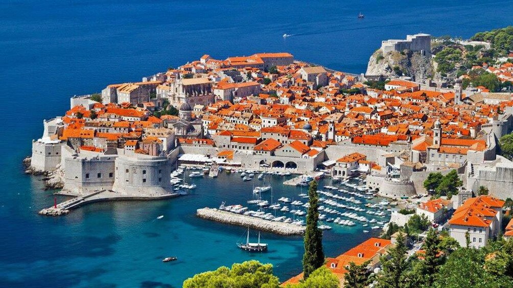 Fortified walls of the Old Town in Dubrovnik