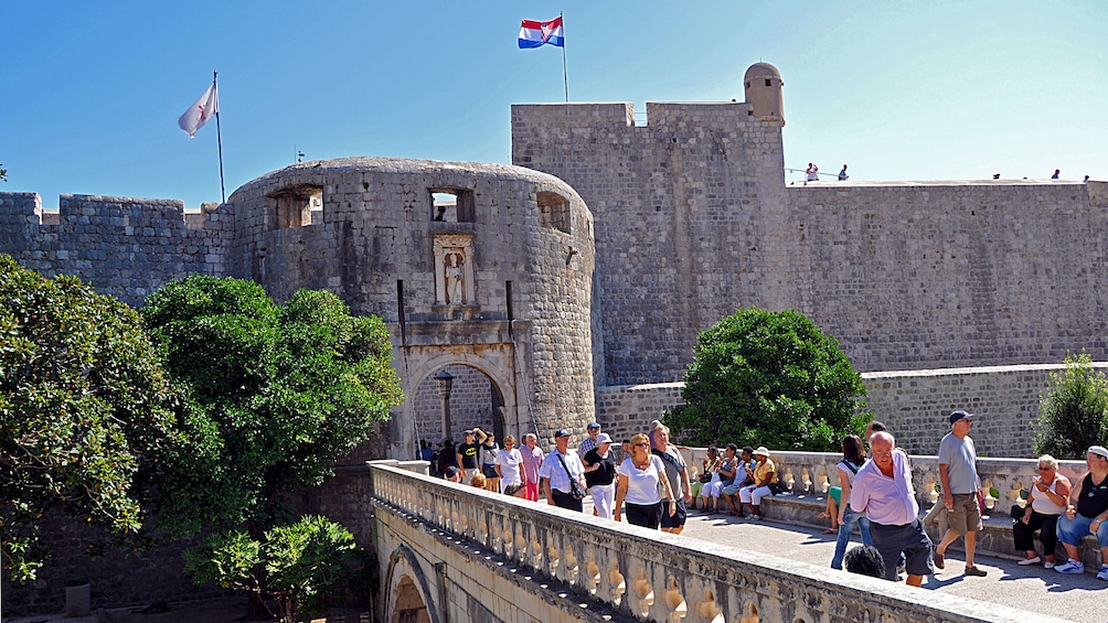 Old stone walls outside the Old Town in Dubrovnik