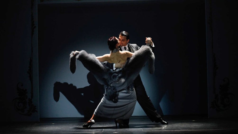 A couple performs at the Café de los Angelitos Tango Show in Buenos Aires 