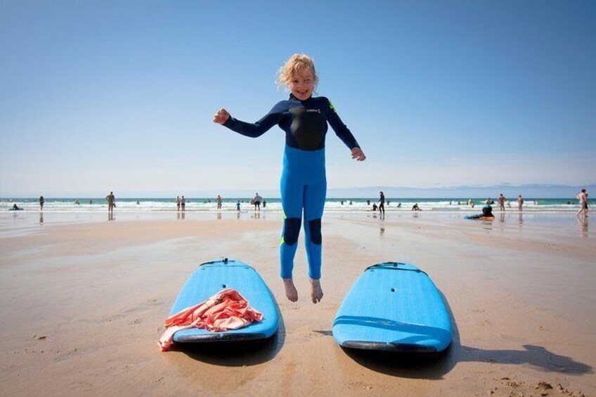 Surf lessons for energetic kids. 