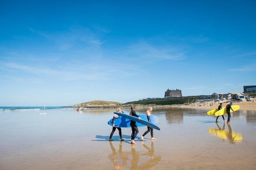 Family Surfing Lessons Fistral beach, Newquay. 