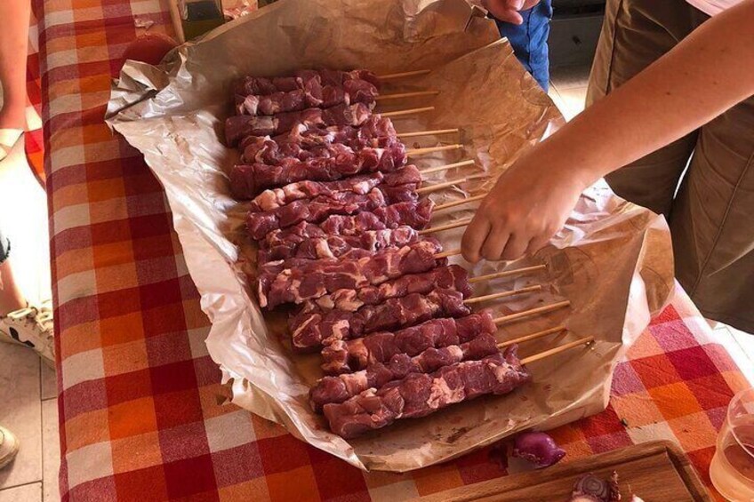 Souvlaki Cooking Class Dinner with Locals