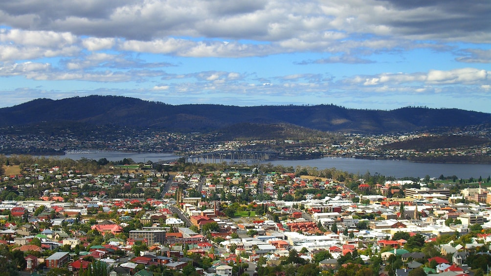 City scape on MONA with morning Hobart City Tour in Australia.
