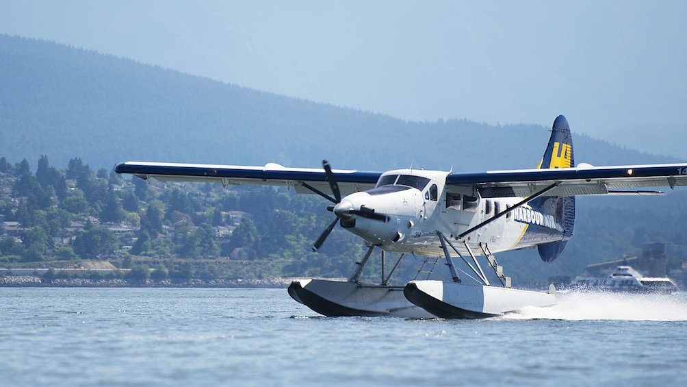 Plane landing on the water in Vancouver