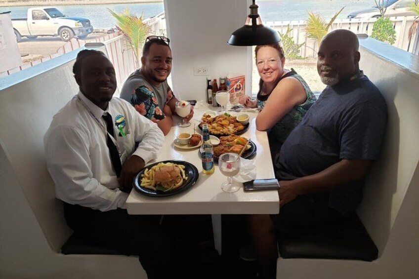 Sitting for lunch with our V.I.P Guest 