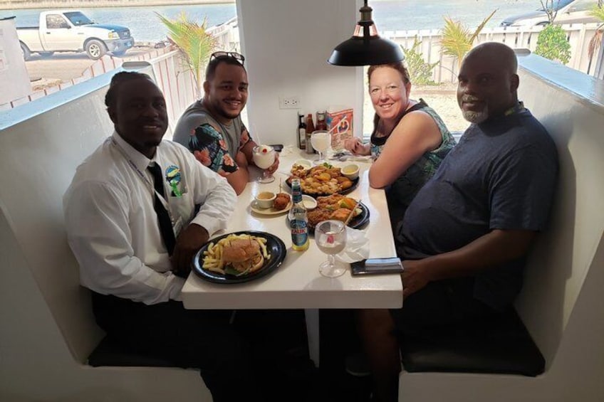 Sitting for lunch with our V.I.P Guest