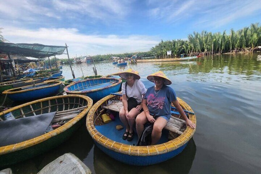 Basket Boat ride to Coconut Jungle &Hoi An city Tour,Night Market