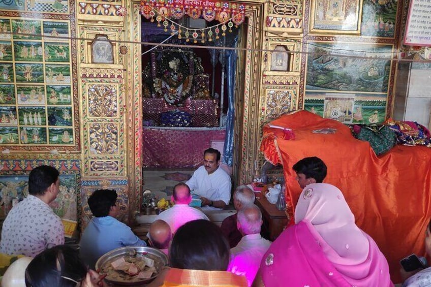 Pooja at most beautiful and ancient temple of Krishna in jodhpur 