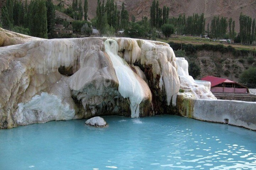 Hot mineral spring Garm-Chashma is located at an altitude of 2325m above sea level, near the town of Khorog in Ishkashim district