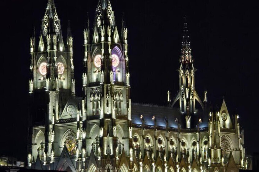 Basilica del Voto Nacional Night Quito 