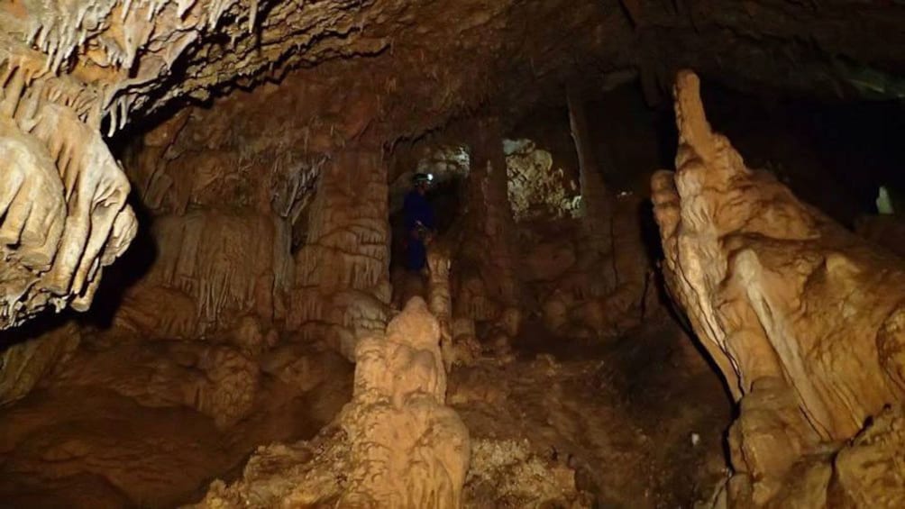 View of the dark sea caves in Mallorca Island