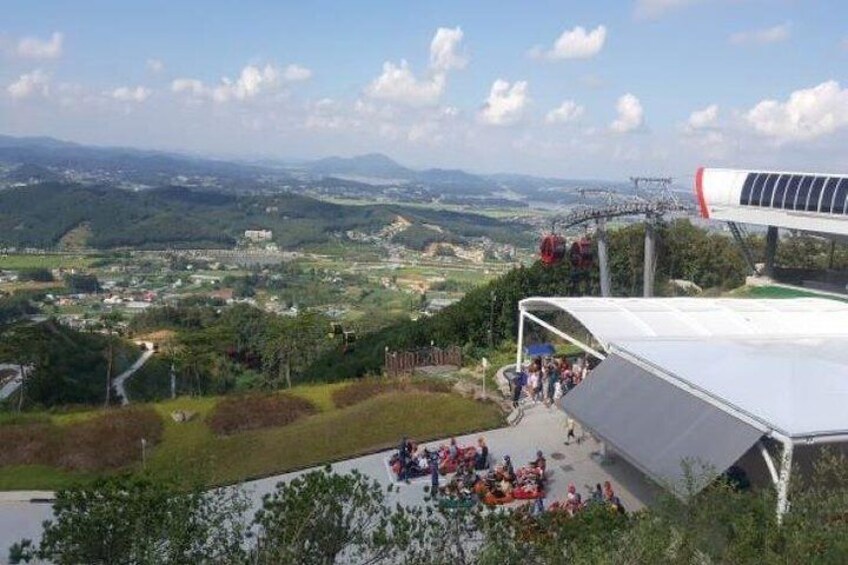 On the top of Luge riding, you could see and enjoy watching so long distance ; Incheon City, Incheon Airport, and many islands.