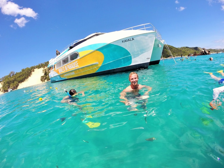 Show item 1 of 8. Dolphin Watch & Tangalooma Wreck Snorkeling 1 Day Tour