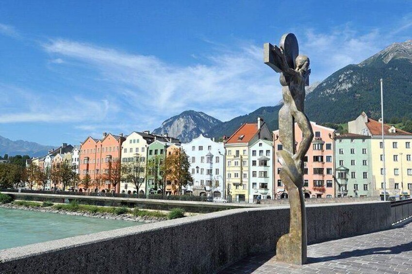 Innsbruck old town on river Inn