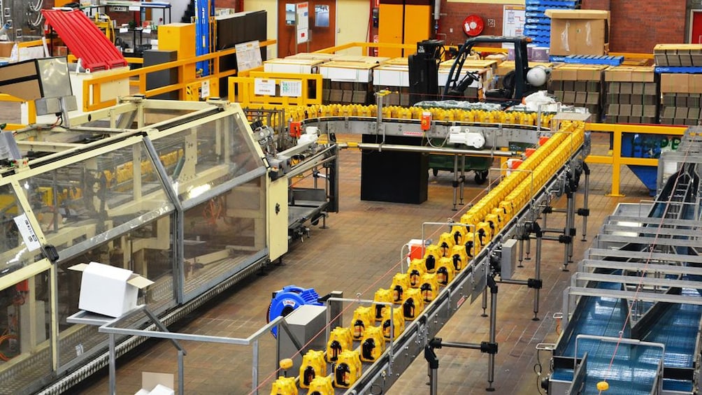 Show item 4 of 8. Overhead shot of the factory on the Brisbane XXXX Brewery Tour in Australia