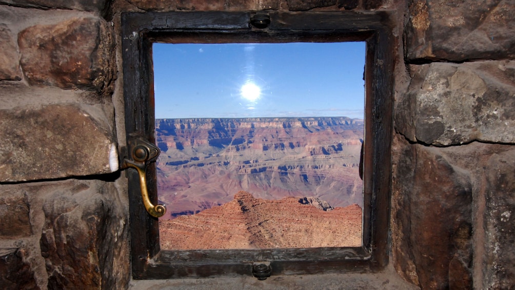 Window view of the Grand Canyon South Rim