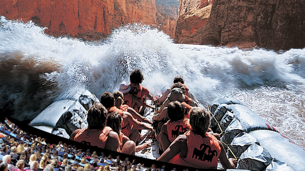 Theatre presentation of a white water rapid adventure through the Grand Canyon