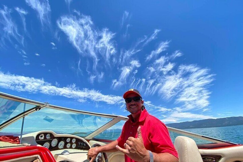 Emerald Bay Sunset Boat tour in the Grateful Red