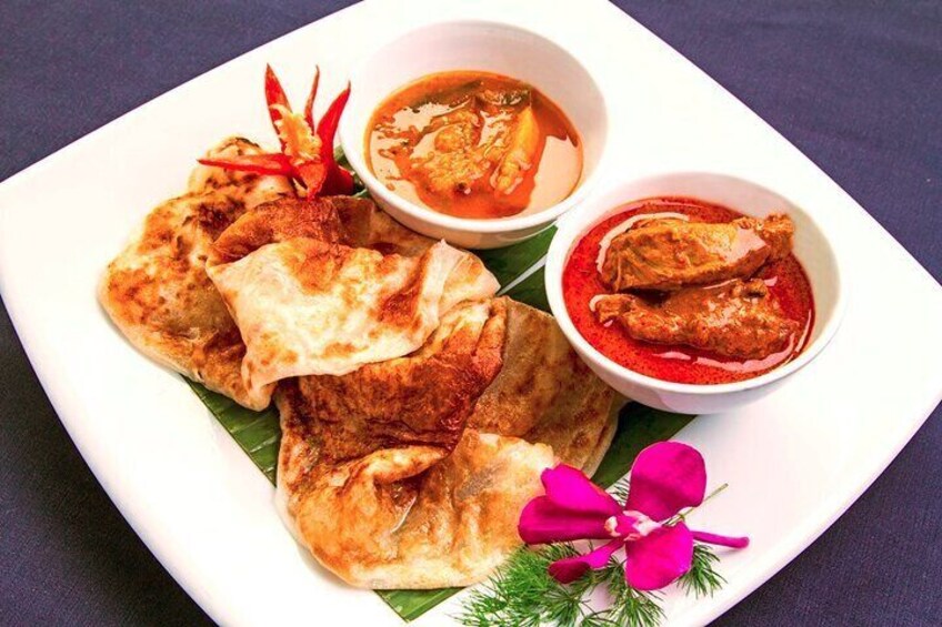 Roti Canai and Chicken Curry