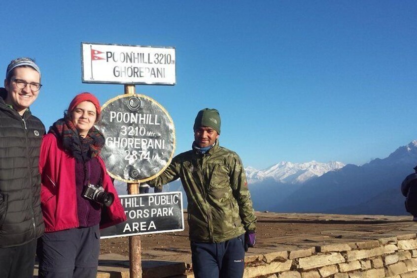 At the top of Poonhill with our Senior Guide Ramesh