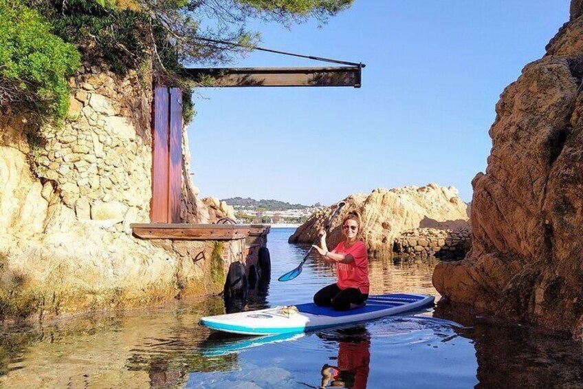 paddle board in a cove Costa Brava