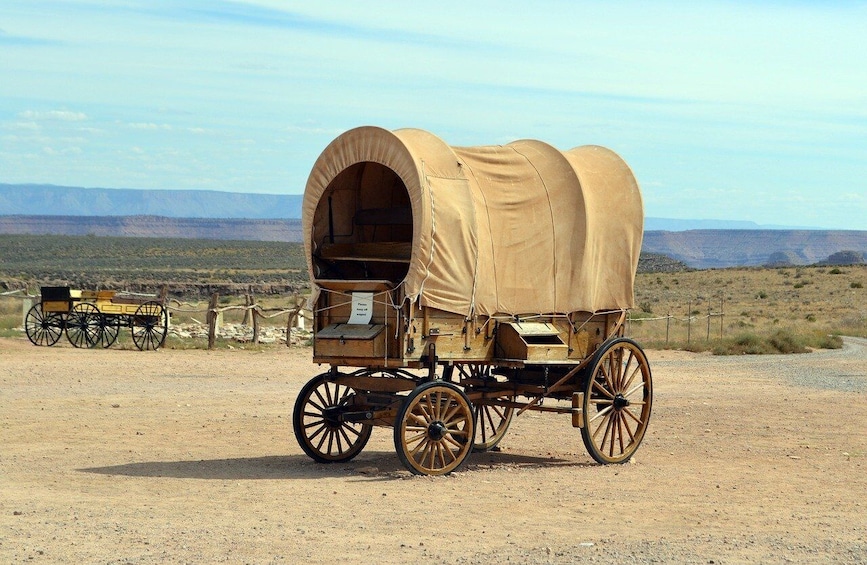 Covered wagon in the Grand Canyon