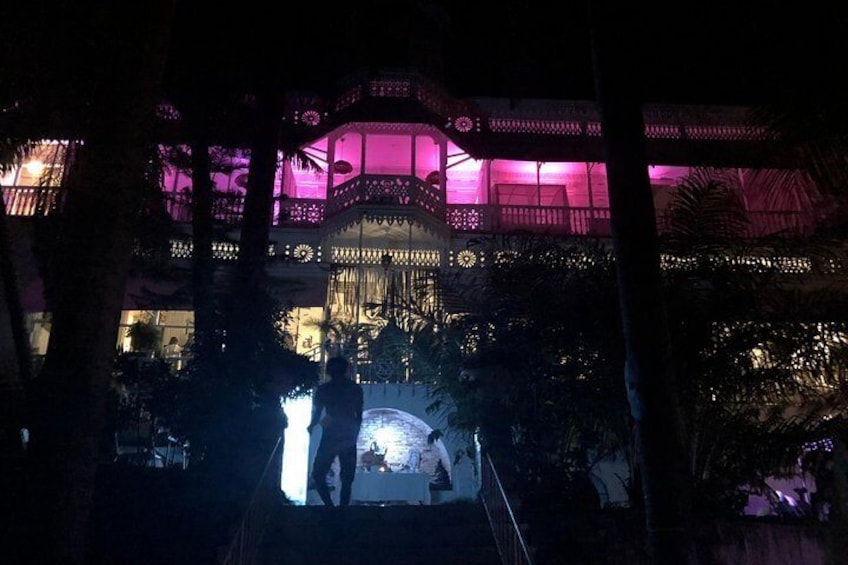 Show item 5 of 6. Hotel Oloffson aat Night during :"Gedefest"
