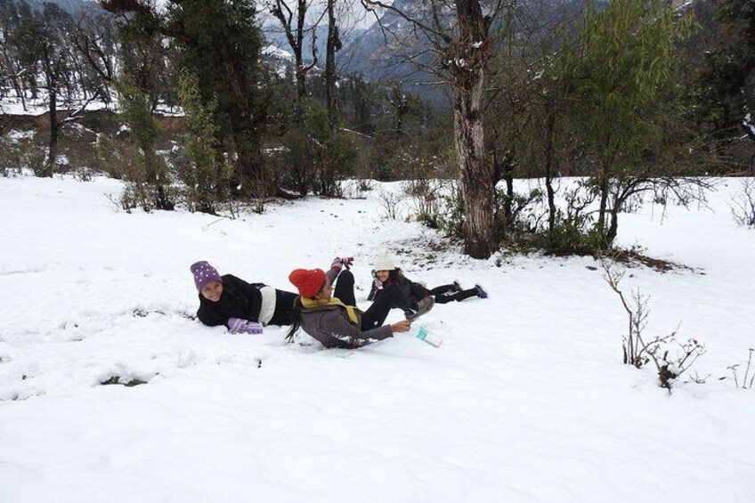 having fun in the snow