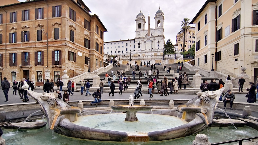 Close up of a fountain in at Piazza Navona in Rome