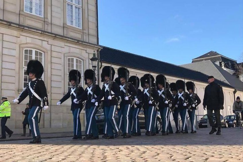Royal Guard at Amalienborg palace (12:00 noon changes of the guard parade) 
