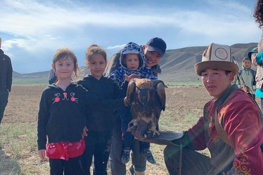 Children with eagle