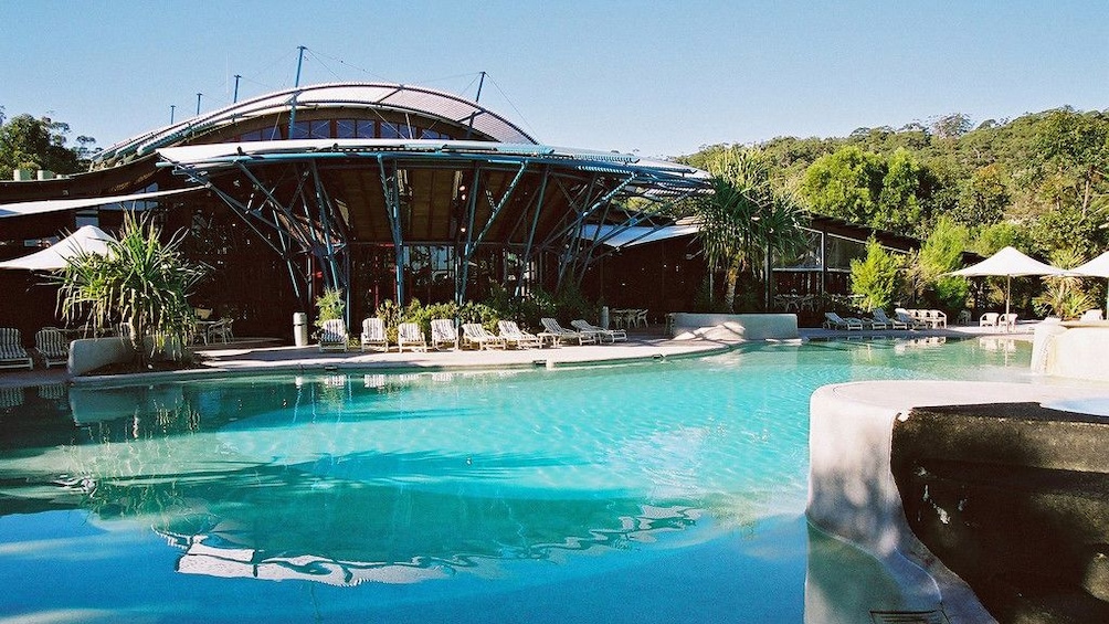 spacious swimming pool at resort in Fraser Coast