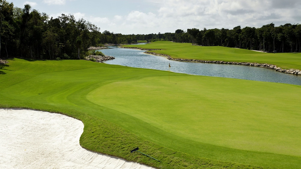 View of the greens at Riviera Maya Golf Club