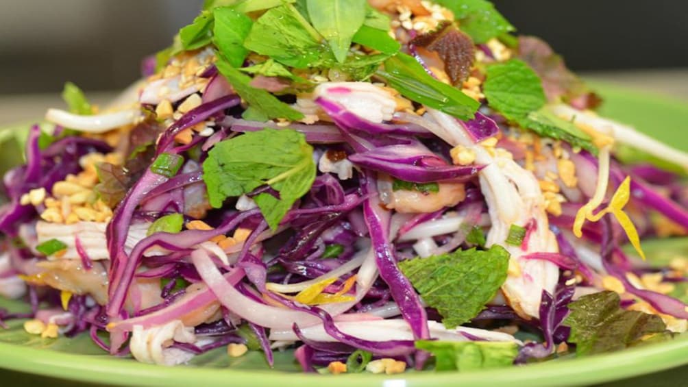 Vietnamese salad at food tour in Melbourne