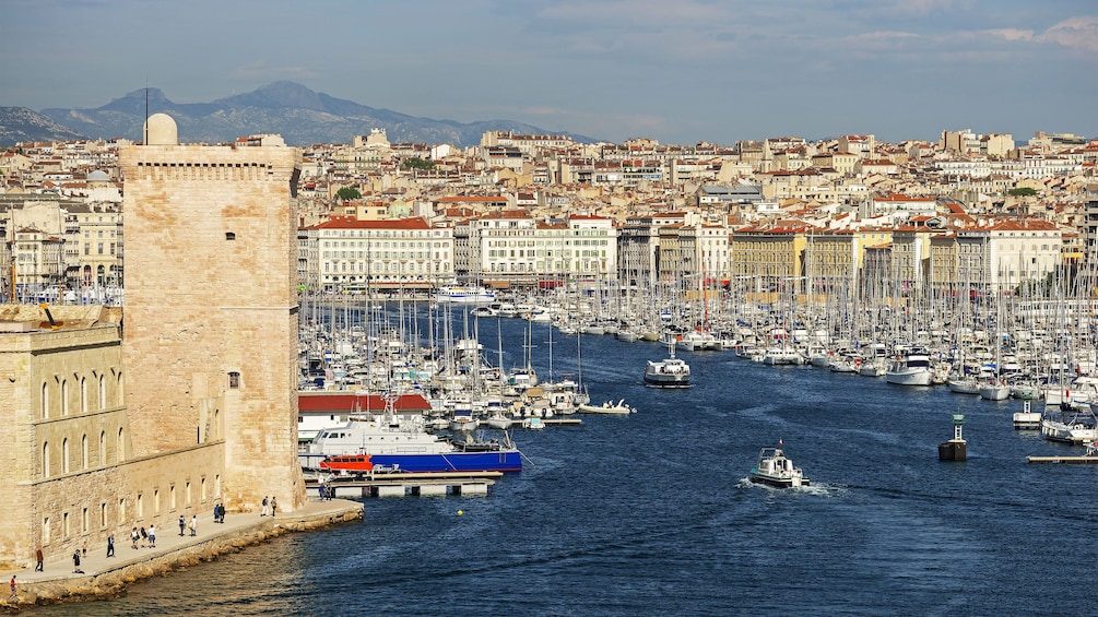 Aerial view of the village of Cassis