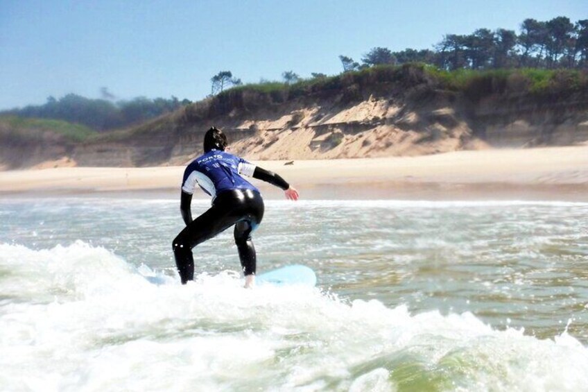 Surf day at Porto Surf School 3h surf lesson with transport from the city center