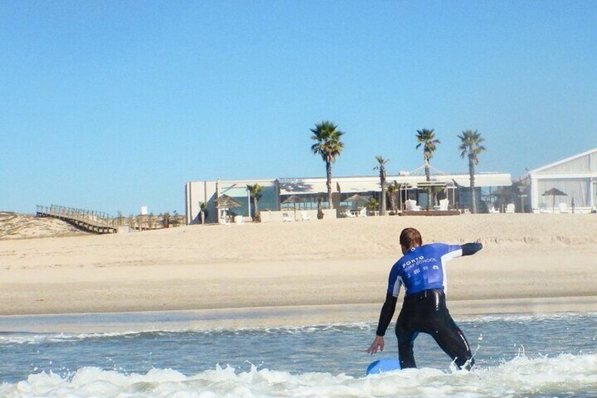 Surf day at Porto Surf School 3h surf lesson with transport from the city center