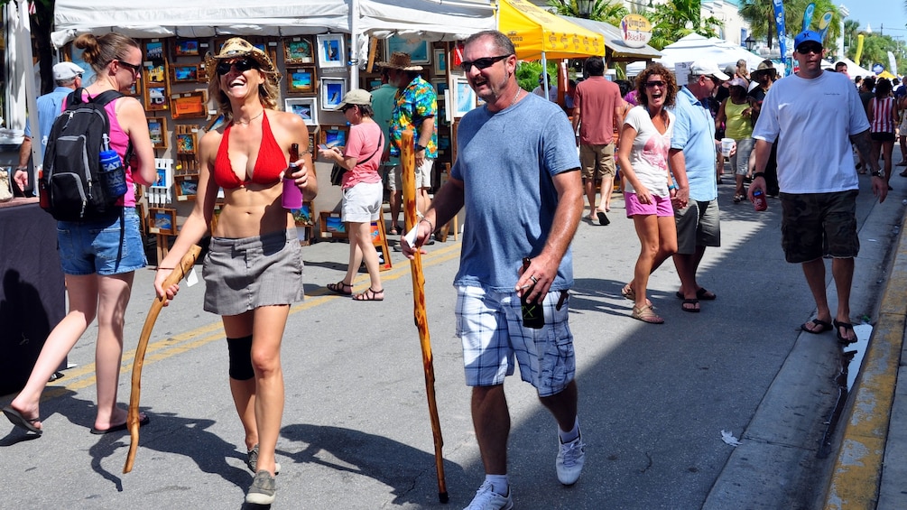 Exploring a street market in Miami