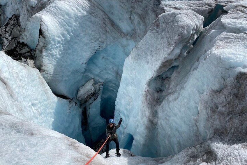 This guest enjoys a special treat. An optional rappel for the adventurous type! 
