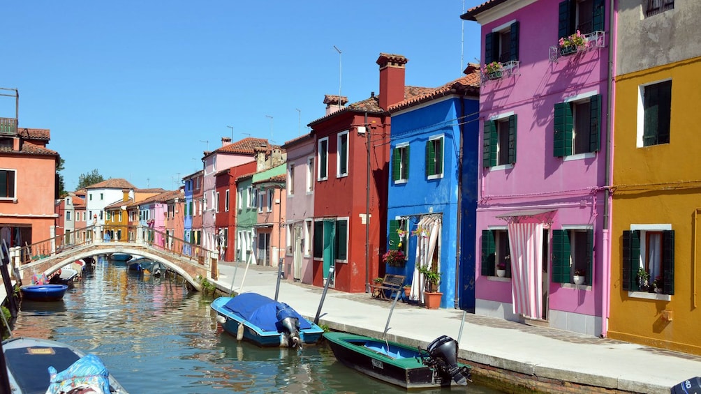 Colorful building in venice italy 