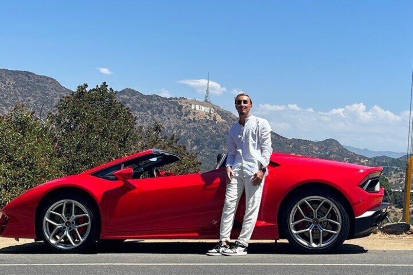 30 min Lamborghini Huracan Spyder Driving TOUR in HOLLYWOOD