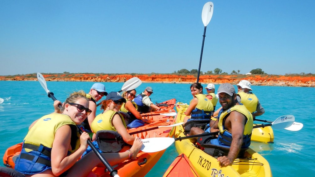 Group of Kayaker on Broome Sea in Australia. 