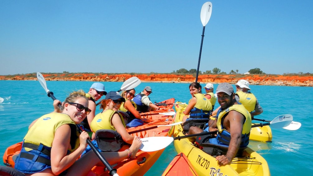 Group of Kayaker on Broome Sea in Australia.