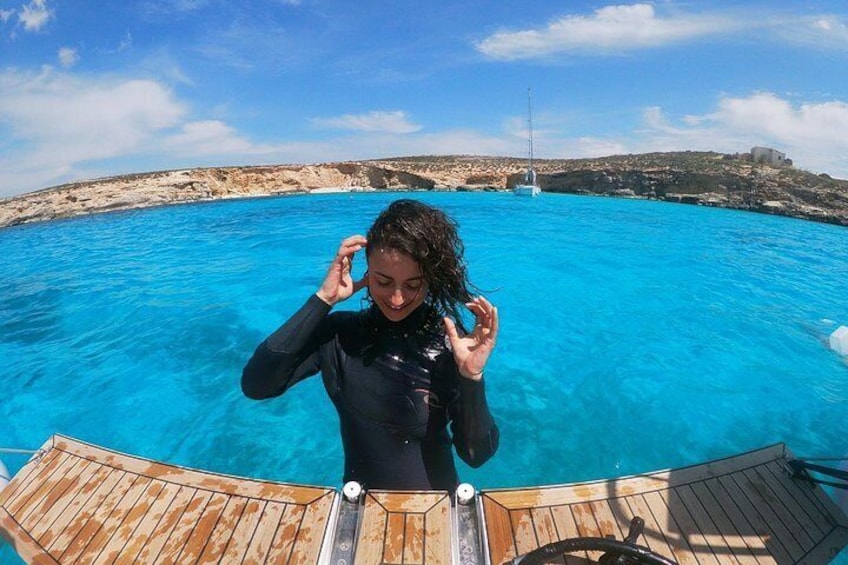 A swim in Blue Lagoon April 2020