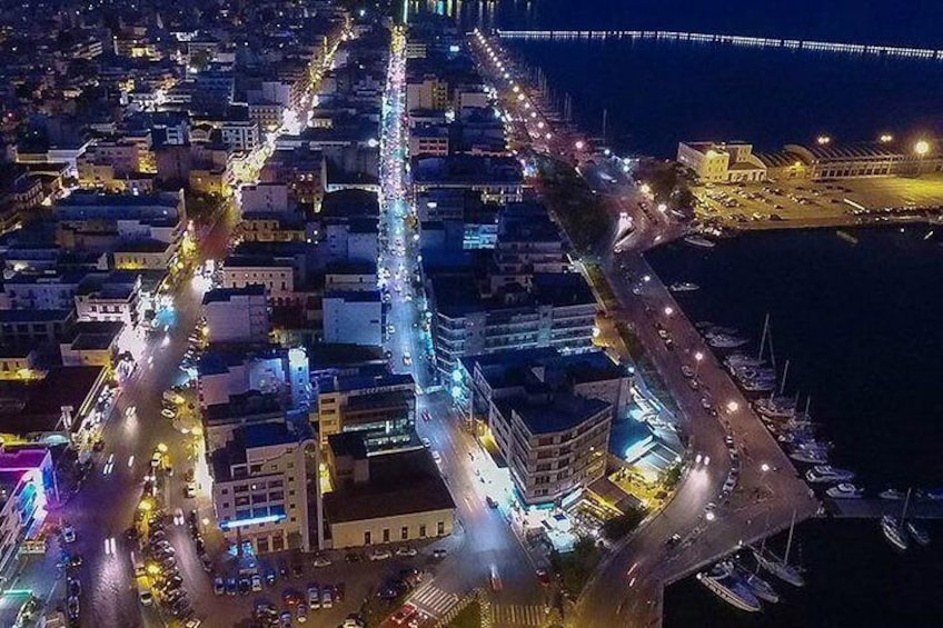 Volos city by night