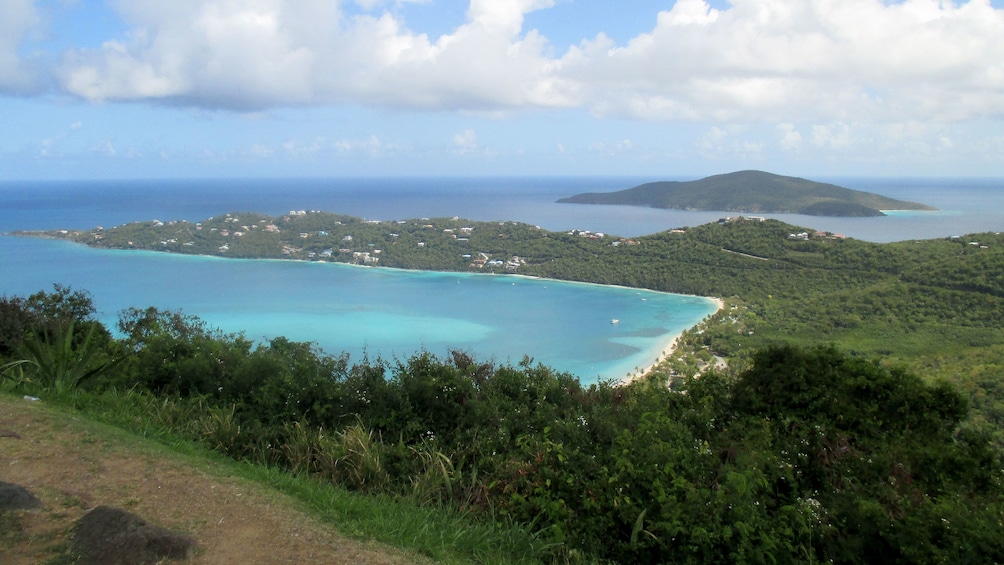 Aerial view of Magen's Bay in St. Thomas.