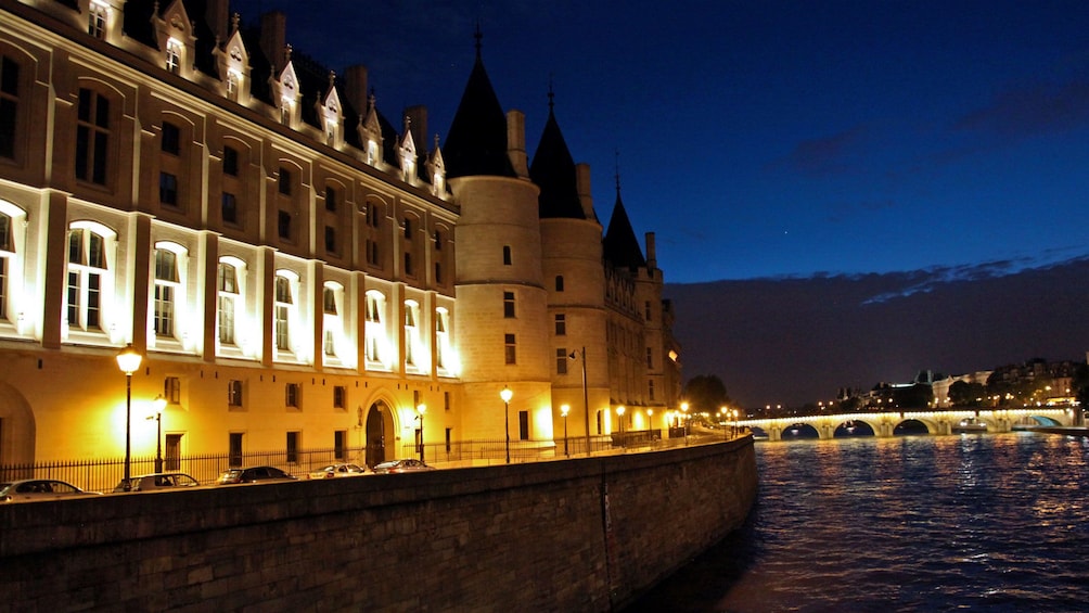 Night river scene in Paris