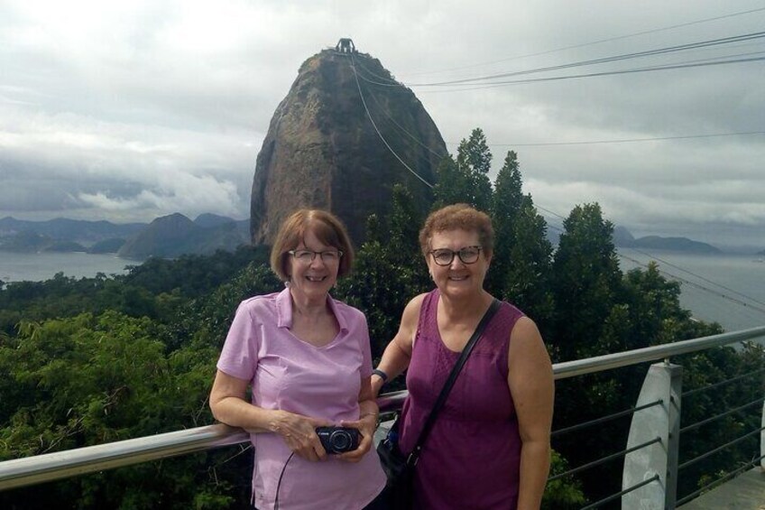 Happy ladies at a post card picture spot.