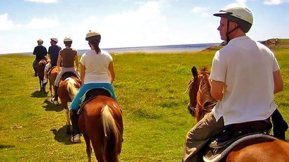 Horseback riding group in Saint Lucia