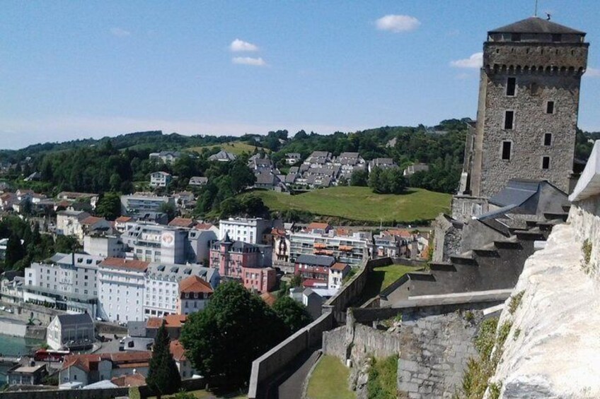 Overlooking the city of Lourdes from its medieval castle (Chateau Fort).